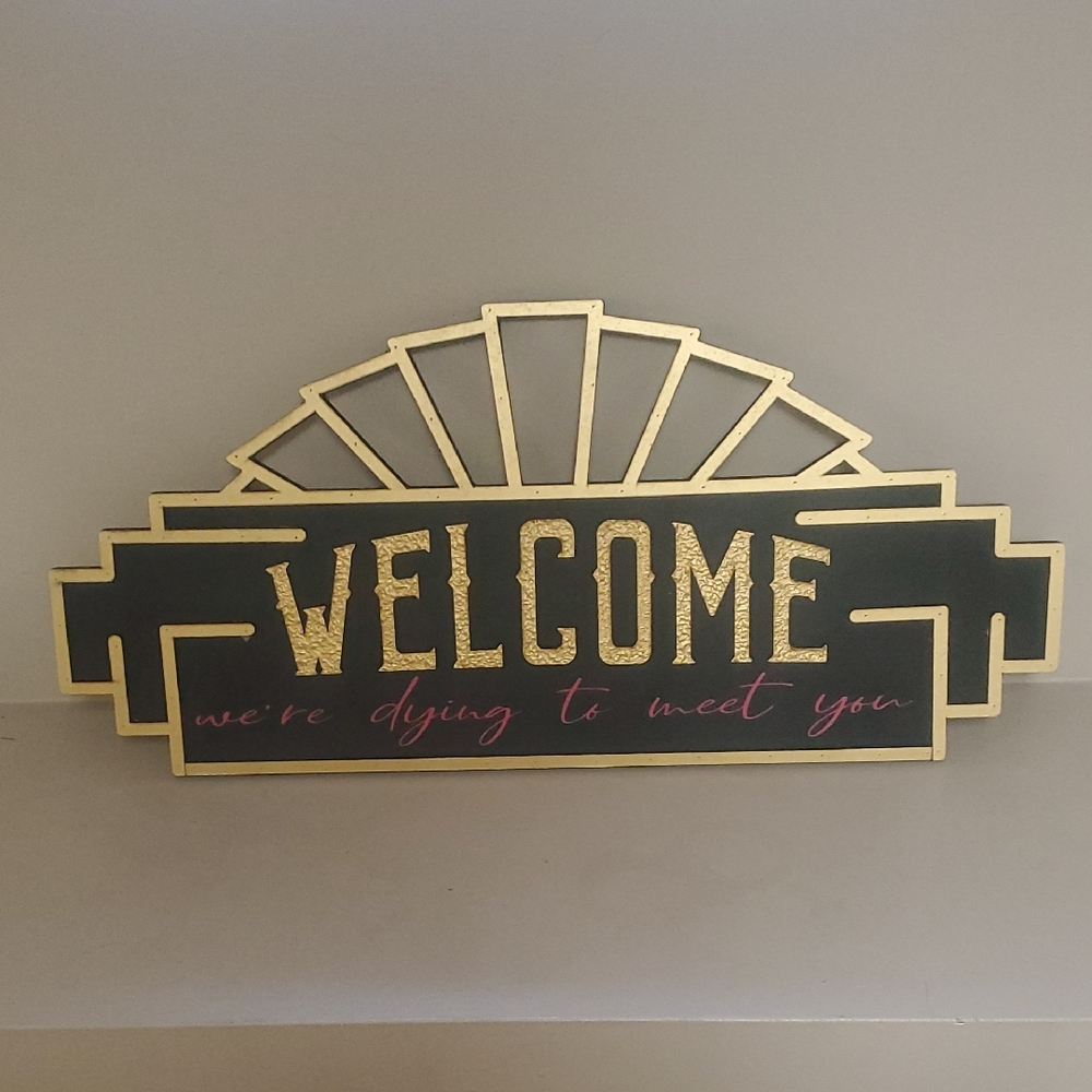 Gold and Black Halloween Welcome Sign